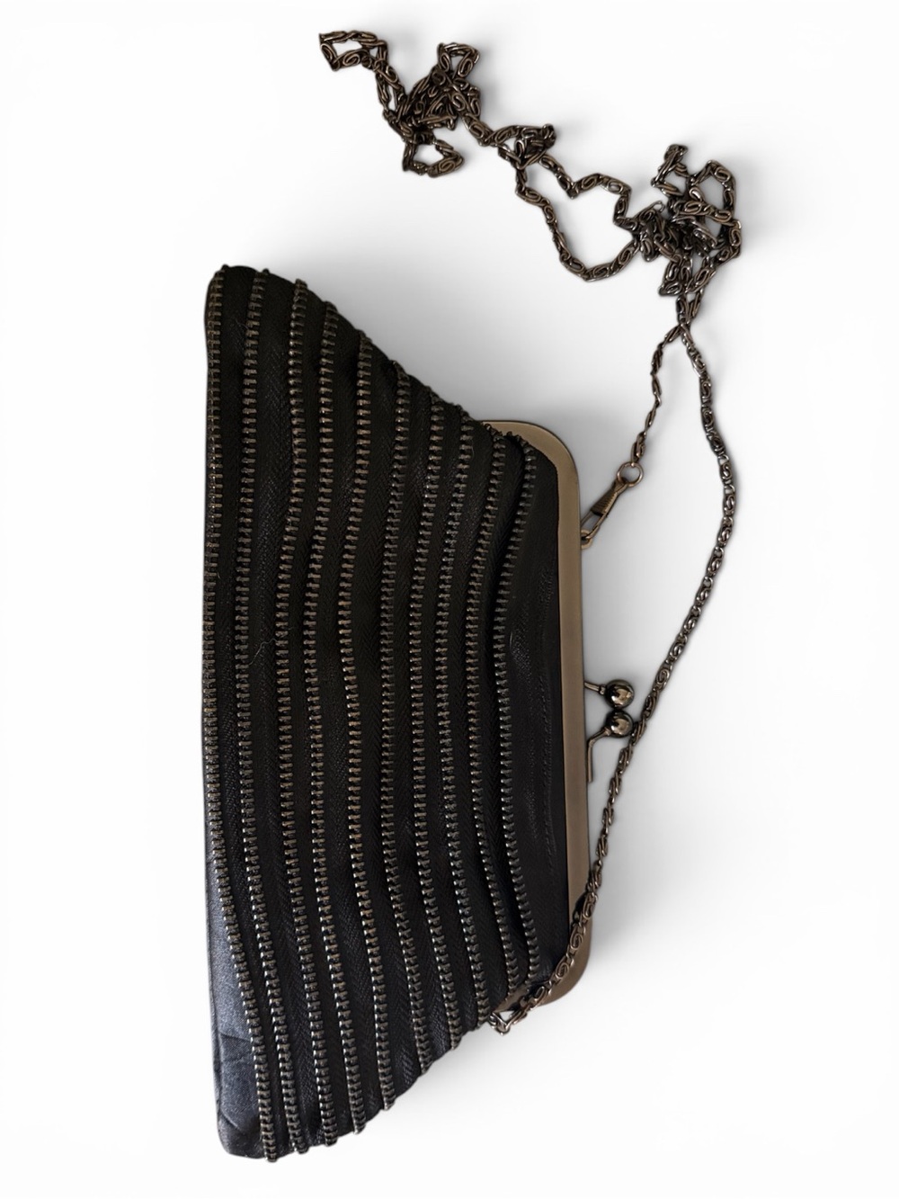 Zipper Black Clutch